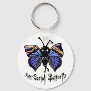 "Asocial fjäril" Keychain Nyckelring