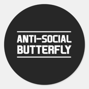 Asocial fjäril runt klistermärke
