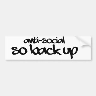 Asocial så säkerhetskopiabildekal bildekal