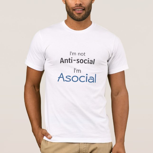 Asocialt, inte mot Social Tee Shirt (Framsida)