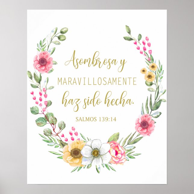 Asombrosa y maravillosamente Salmos 139 Póster Poster (Framsidan)