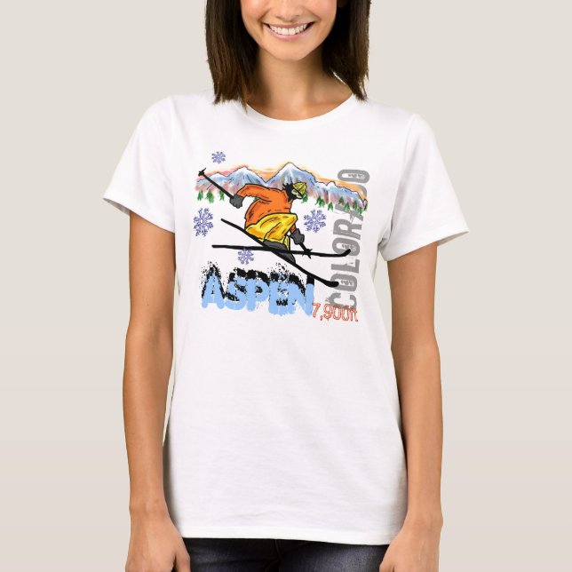 Asp- Colorado skidar höjdutslagsplatsen T-shirt (Framsida)
