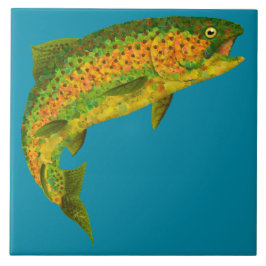 Asp- lövregnbågeforell 4 kakelplatta