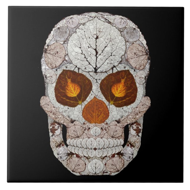 Asp- lövskalle 11 kakelplatta (Framsidan)