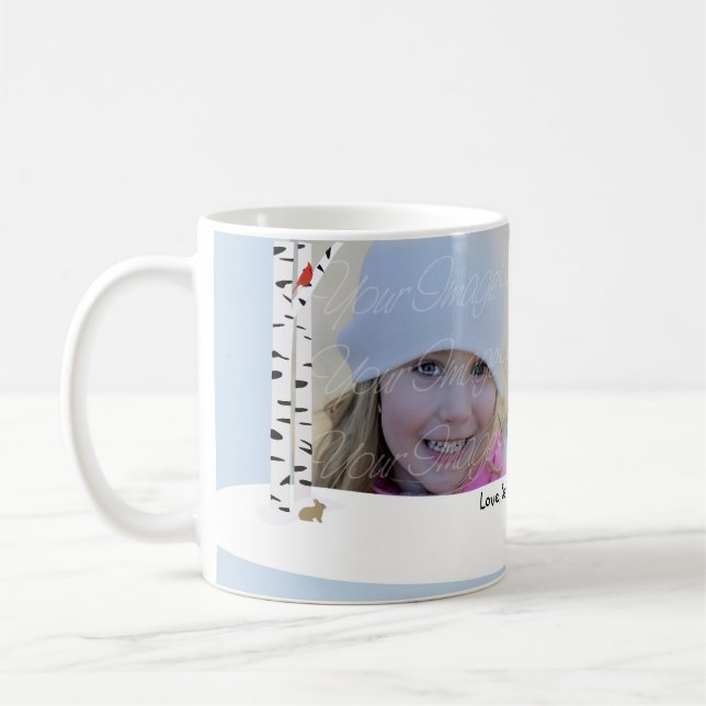 Asp- mugg för snöhelgdagfoto (Vänster)