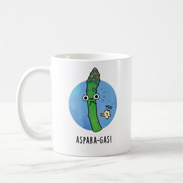 Aspara-gas Funny Asparagus Veggie Pun Kaffemugg (Vänster)