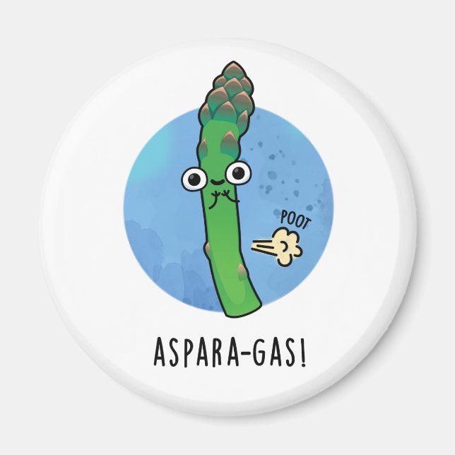 Aspara-gas Funny Asparagus Veggie Pun Magnet (Framsidan)