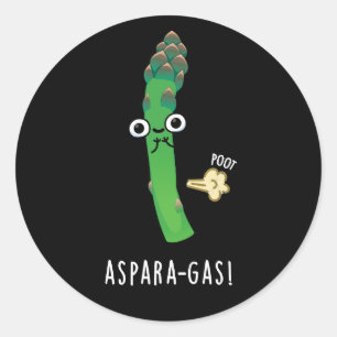Aspara-gas Funny Asparagus Veggie Pun Mörk BG Runt Klistermärke