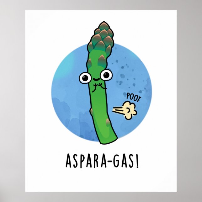 Aspara-gas Funny Asparagus Veggie Pun Poster (Framsidan)