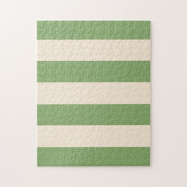 Asparagus Grönt och Antique White Rand Pussel (Vertikal)