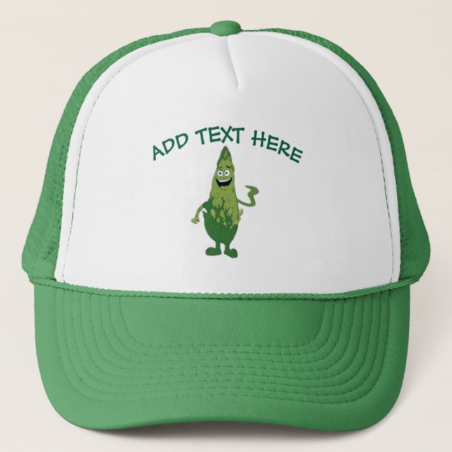 Asparagus Man, lägg till text, Hat Keps (Framsida)