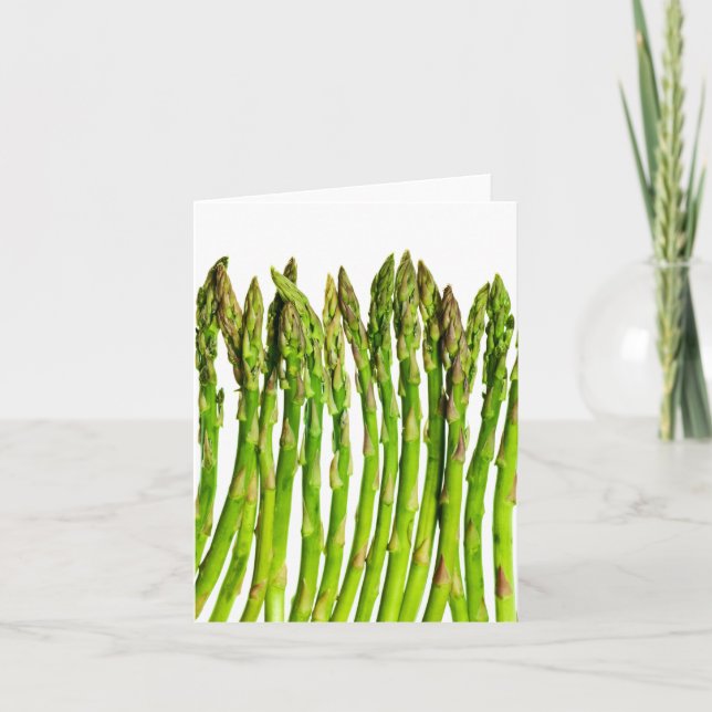 Asparagus på vit - Anpassad Veggie-bakgrund Kort (Framsida)
