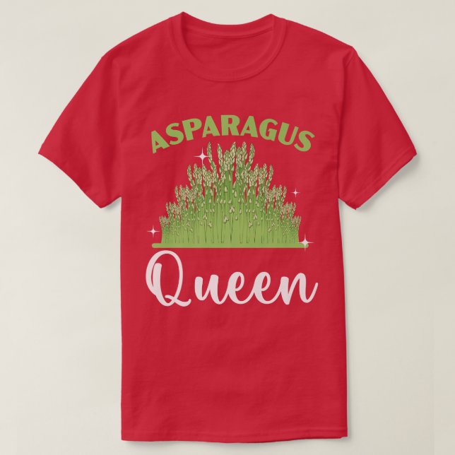Asparagus Queen Vegan Vegetable Vegetarian  T Shirt (Design framsida)