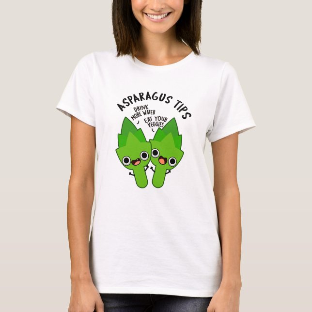 Asparagus Tips Funny Veggie Pun T Shirt (Framsida)