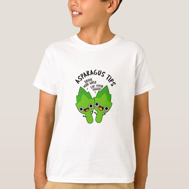 Asparagus Tips Funny Veggie Pun T Shirt (Framsida)