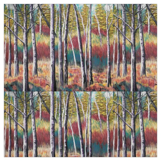 Aspen Abstrakt Pastel Forest Fabric Tyg (Provkarta)