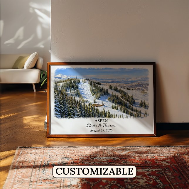 Aspen Colorado Affisch, Akvarell, Anpassad Poster (Skapare uppladdad)