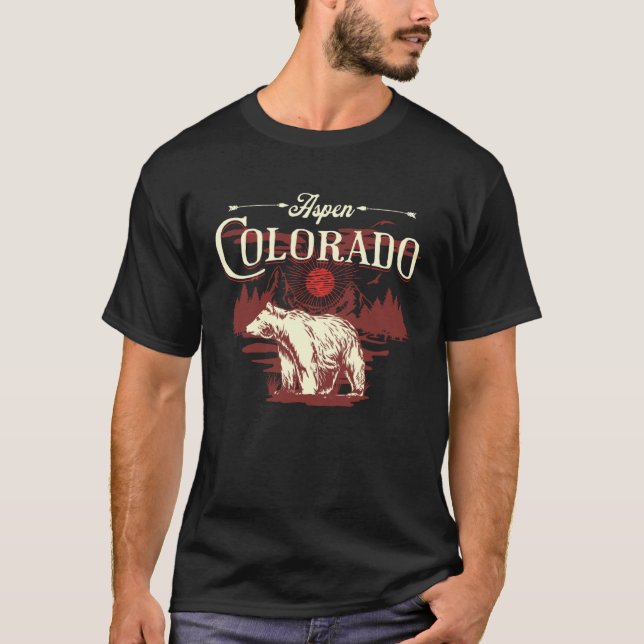 Aspen Colorado Bear T Shirt (Framsida)