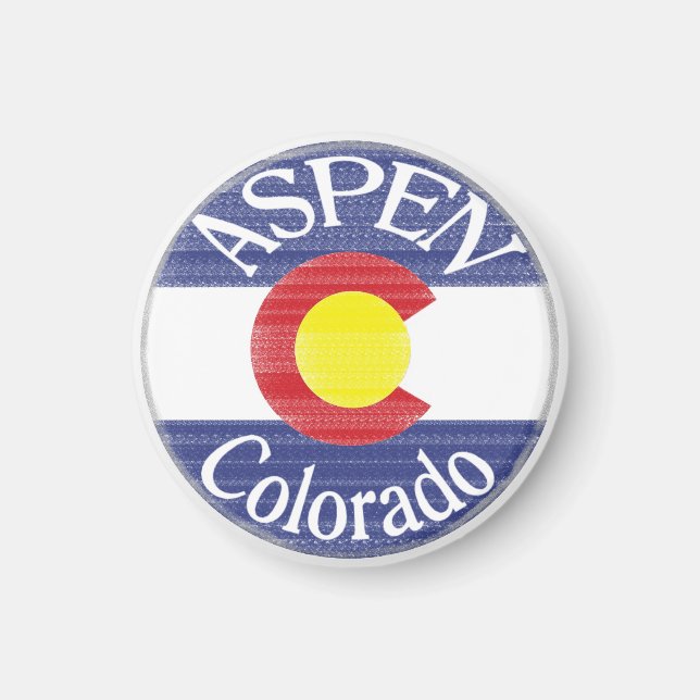 Aspen Colorado Circle flagga magnet (Framsidan)