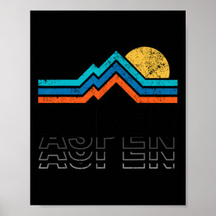 Aspen Colorado Co Berg Skidåkning Vintage 80-talet Poster