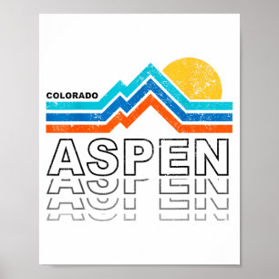 Aspen colorado co berg skidsport vintage 80s poster