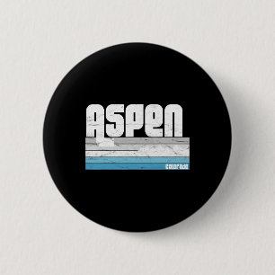 Aspen Colorado Co Mountain Retro Vintage Skidåknin Knapp