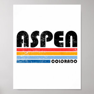 Aspen Colorado Co Mountain Skidåkning Vintage Aspe Poster