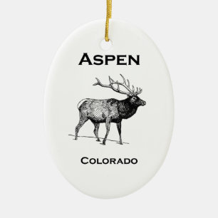 Aspen Colorado Elk Julgransprydnad Keramik