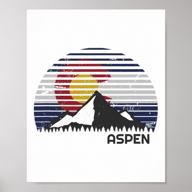 Aspen Colorado Flagga - berget Poster (Framsidan)
