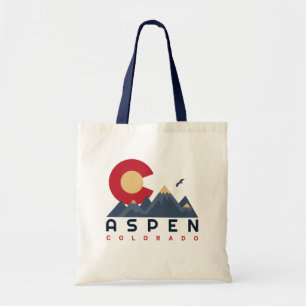 Aspen Colorado Flagga Mountains Skiing Souvenirs Tygkasse