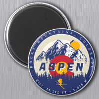 Aspen Colorado Flagga Ski Mountain Sunset Souvenir
