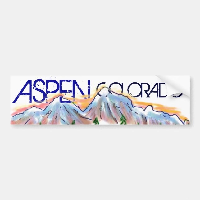 Aspen Colorado konstnärlig bergssticker Bildekal (Framsidan)