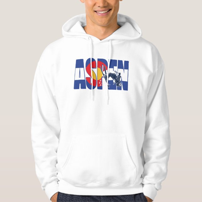 Aspen Colorado med Skier Hoodie (Framsida)