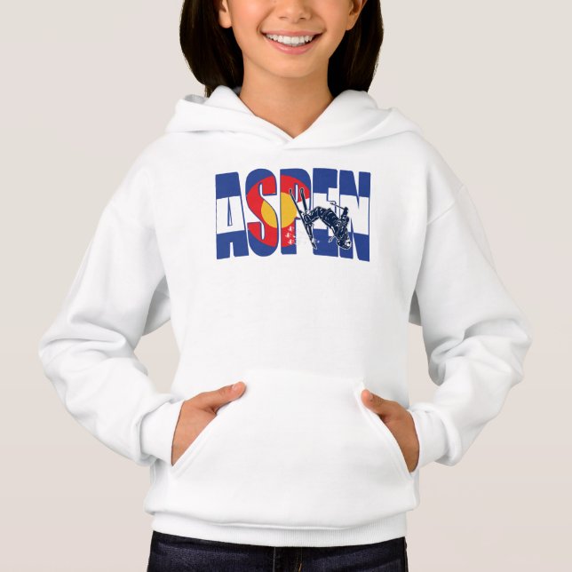 Aspen Colorado med Skier T Shirt (Framsida)