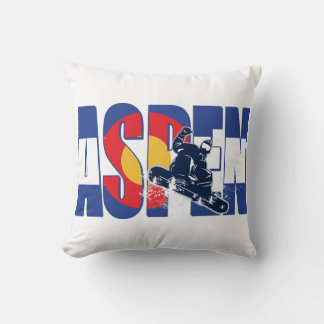 Aspen Colorado och Snowboarder Kudde