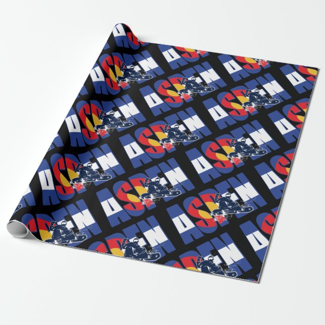 Aspen Colorado och Snowboarder Presentpapper (Utrullad)