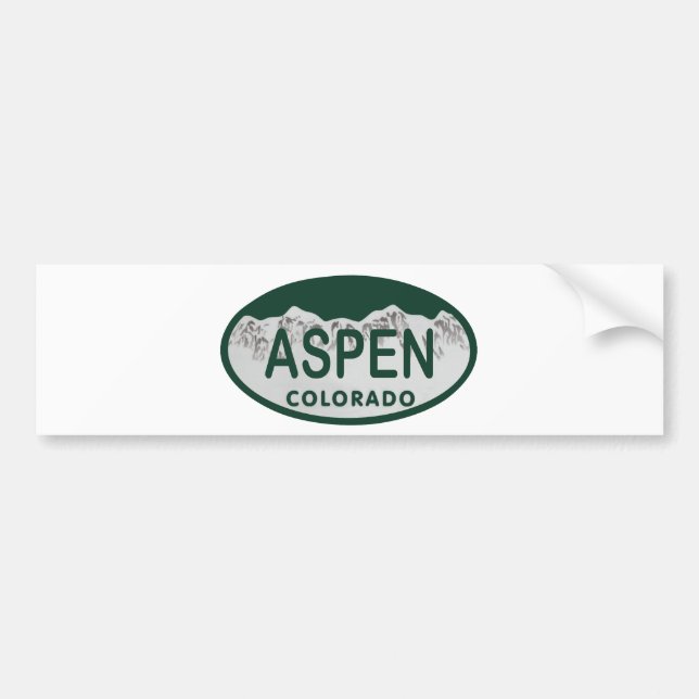 Aspen Colorado registreringsskylt Bildekal (Framsidan)