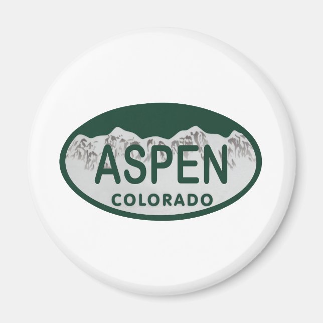 Aspen Colorado-registreringsskylt Magnet (Framsidan)