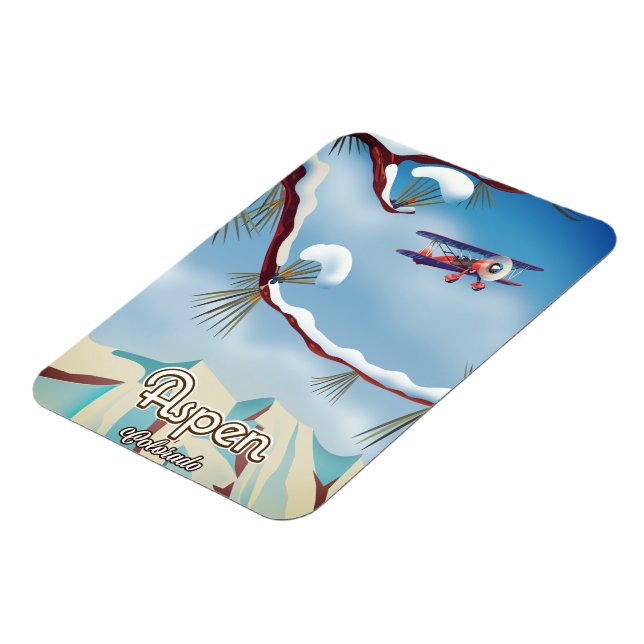 Aspen Colorado reseinformation affisch Magnet (Vänstra Sidan)