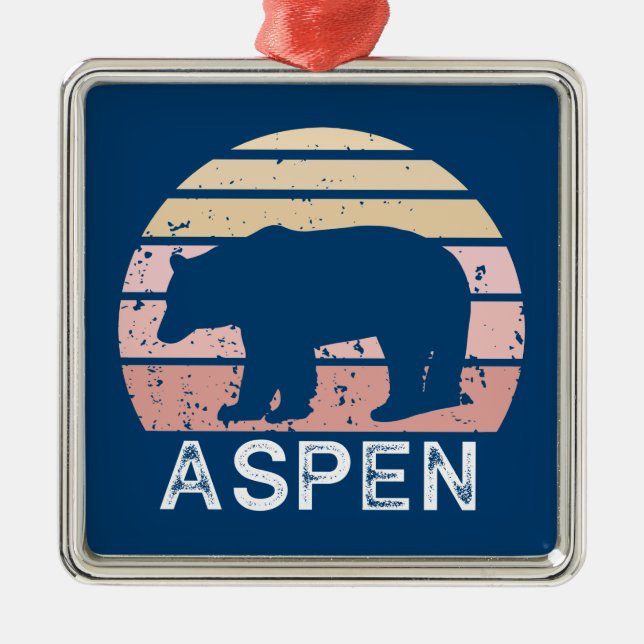 Aspen Colorado Retro Bear Julgransprydnad Metall (Framsidan)