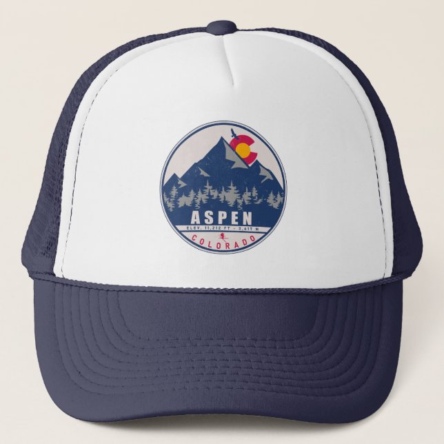 Aspen Colorado Retro Sunset Souvenirs 80-tal Keps (Framsida)