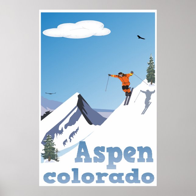 Aspen, Colorado, Rocky Mountain, Ski Poster (Framsidan)