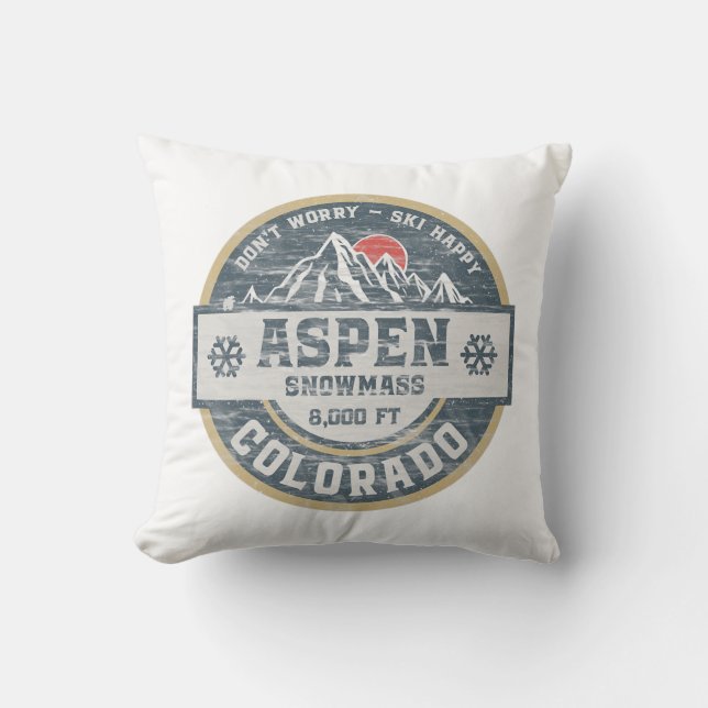 Aspen Colorado Rocky Mountains Tee Hiking Camping  Kudde (Framsida)