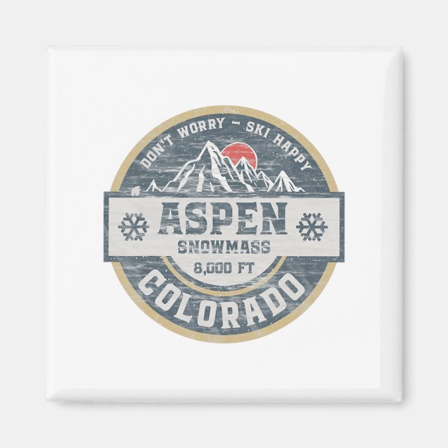 Aspen Colorado Rocky mountains Tee Hiking Camping Magnet (Framsidan)