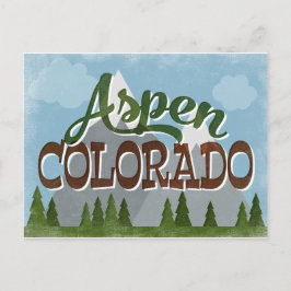 Aspen Colorado Roligt Retro Snowy Mountains Vykort