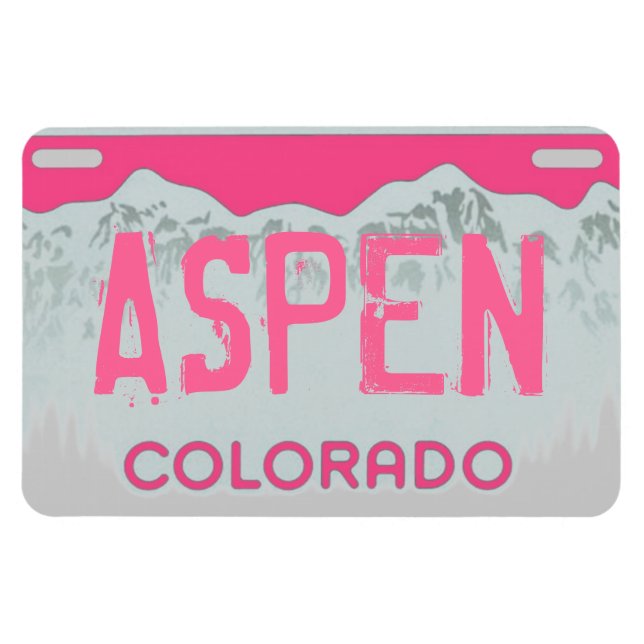 Aspen Colorado rosa-registreringsskyltmagnet Magnet (Horisontell)