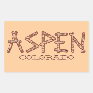Aspen Colorado rustic träd fönsterbildekal Rektangulärt Klistermärke