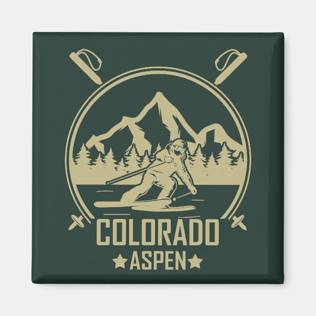Aspen Colorado Ski Magnet (Framsidan)