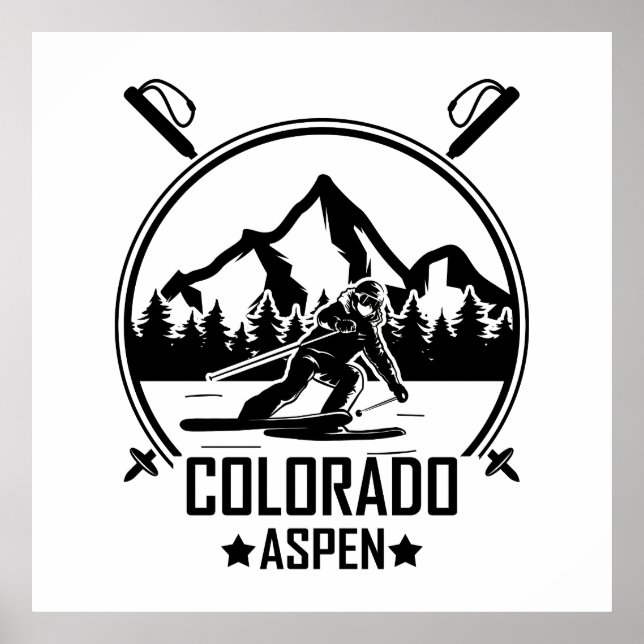 Aspen Colorado Ski Poster (Framsidan)