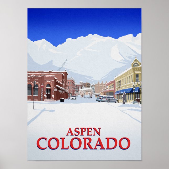 Aspen Colorado Ski Resort Town Poster (Framsidan)